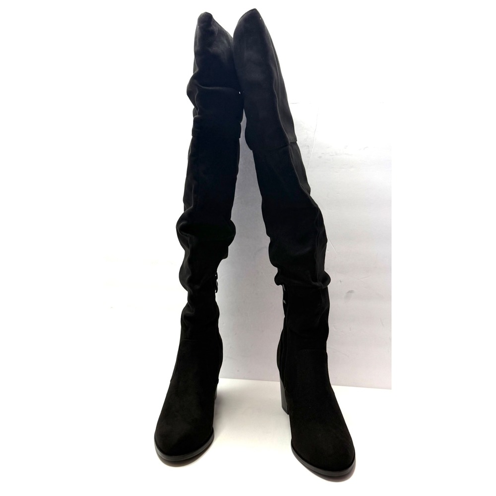 Journee Collection Women Kaison Stacked Heel Over The Knee Boots Black 8.5M NWT